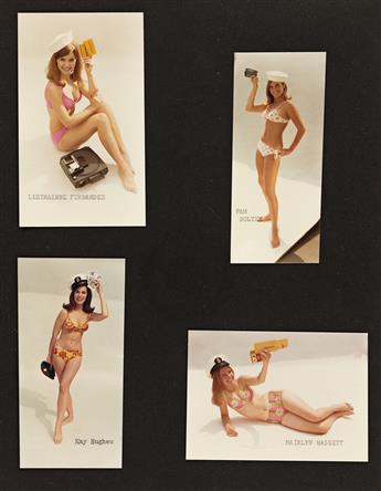 (KODAK GIRLS) A set of approximately 38 color photographs of swimsuit-clad pinup girls posing with Kodak cameras.